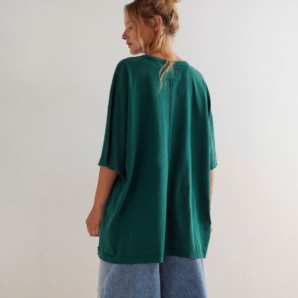 Free People We The Free Devon Tee Rain Forest Green - Picture 3 of 15